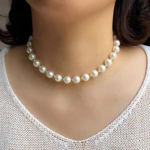 Artificial Freshwater Pearl Necklace Fashionable Light Luxury High-grade Beaded Necklace