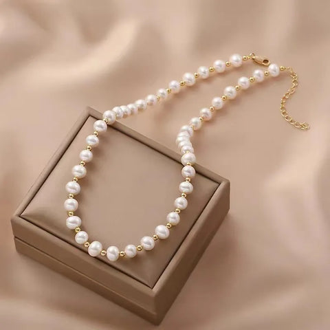 Artificial Freshwater Pearl Necklace Fashionable Light Luxury High-grade Beaded Necklace