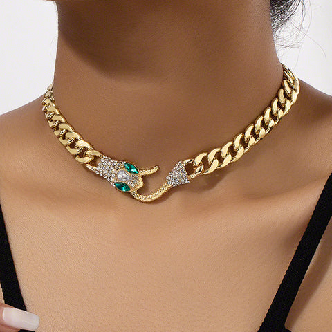 Snake-shaped Metal Chain Necklace Clavicle Chain Ins Hip Hop