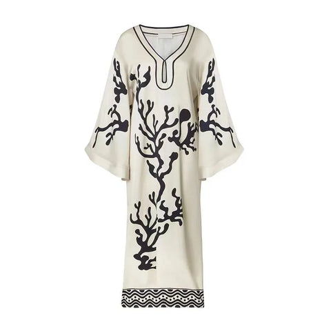 Women's New Long Sleeve Printed Loose Dress