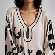 Women's New Long Sleeve Printed Loose Dress