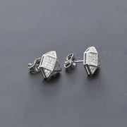 Hip Hop Copper Micro Inlaid Zircon Square Stud Earrings