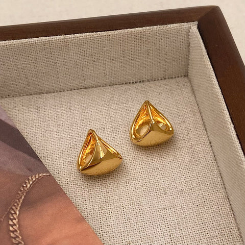 Simple Niche Geometric Little Bell Shape Earrings