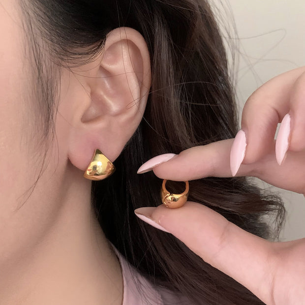 Simple Niche Geometric Little Bell Shape Earrings