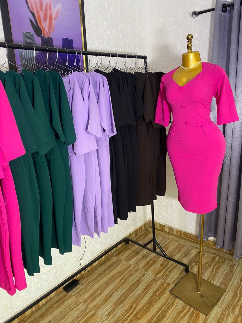 Pink office gown