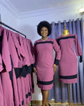Pink Black Line Gown