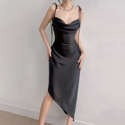 Irregular Casual Sling Satin Dress Women