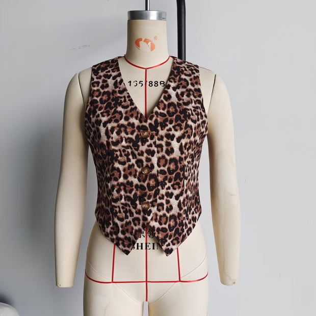 European And American Personalized Fashion Short Animal Pattern Vest